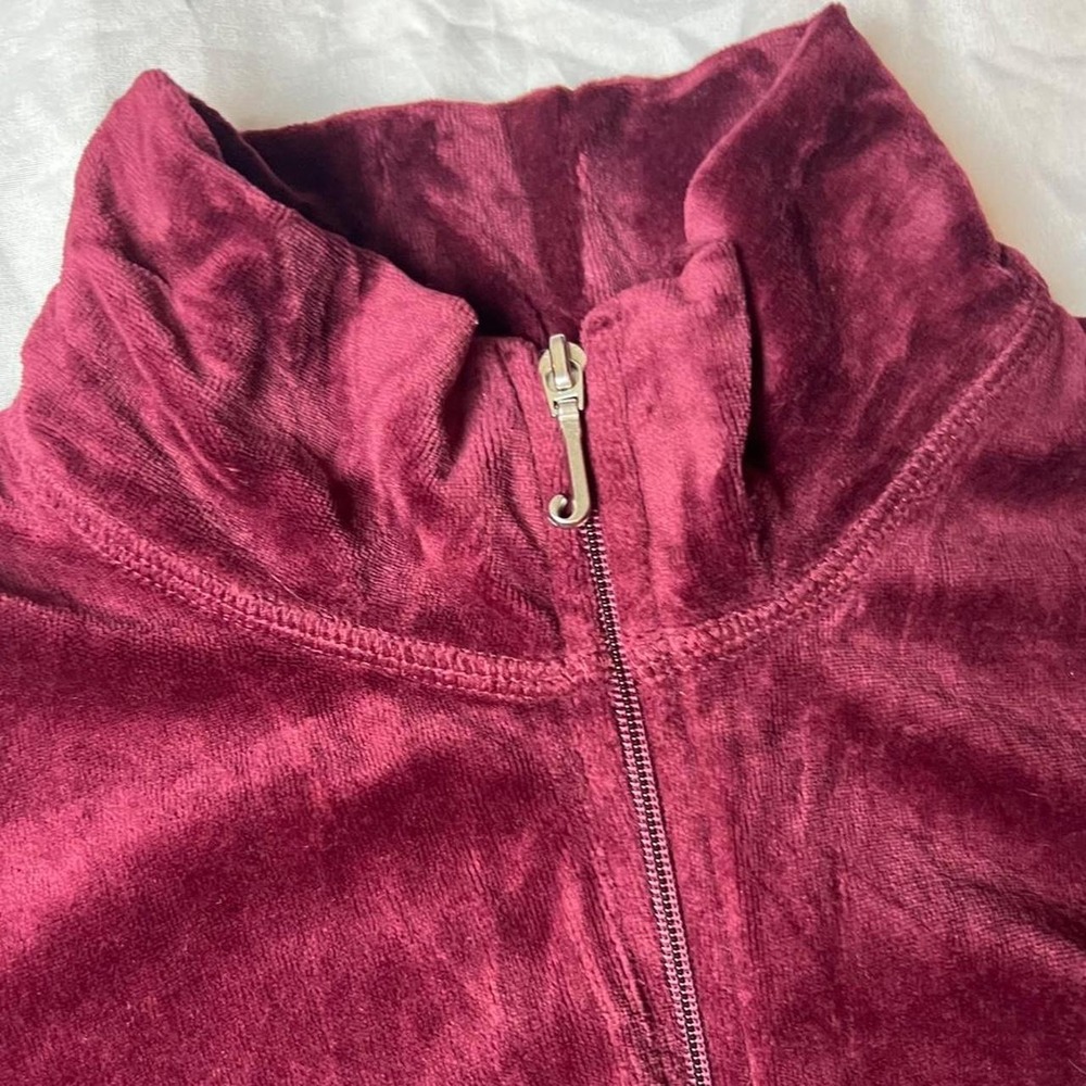JUICY COUTURE Burgundy Velour Zip-Up - Picture 3 of 6